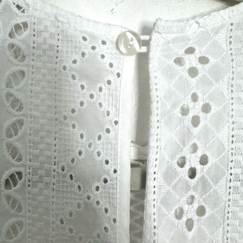 NWT LORETTA CAPONI Broderie Anglaise Cotton Midi Dress - Picture 9 of 15